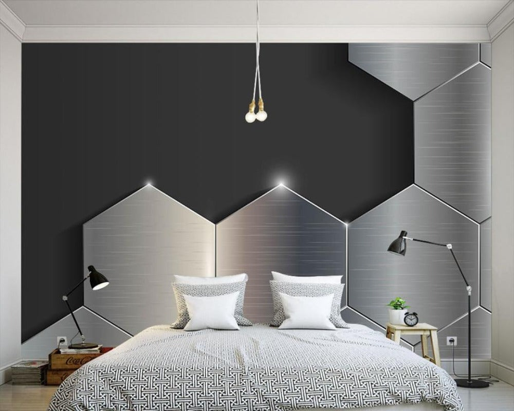3D Wallpaper Metal Stereoscopic Wall